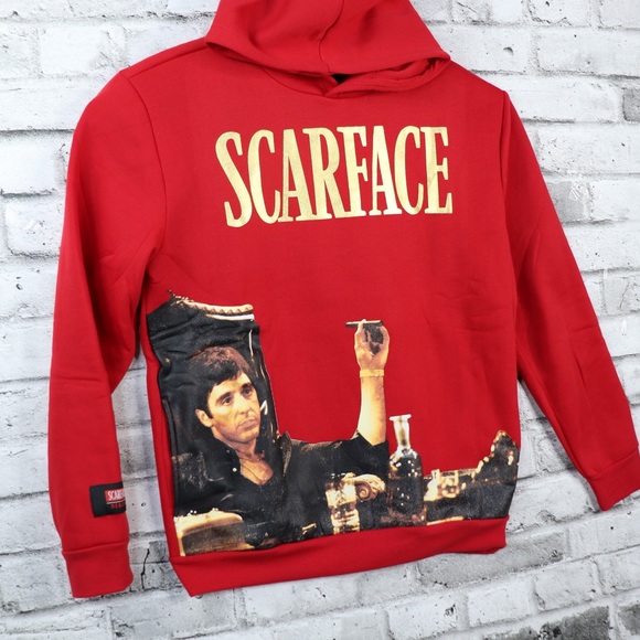 Scarface Reason Red Hoodie Sweater Graphic Size Large. - Picture 5 of 9